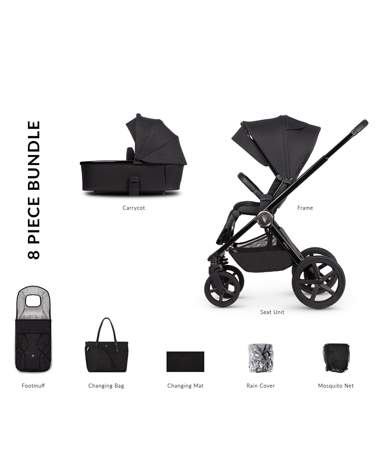 Carro de Bebé Venicci Upline 2 All Black