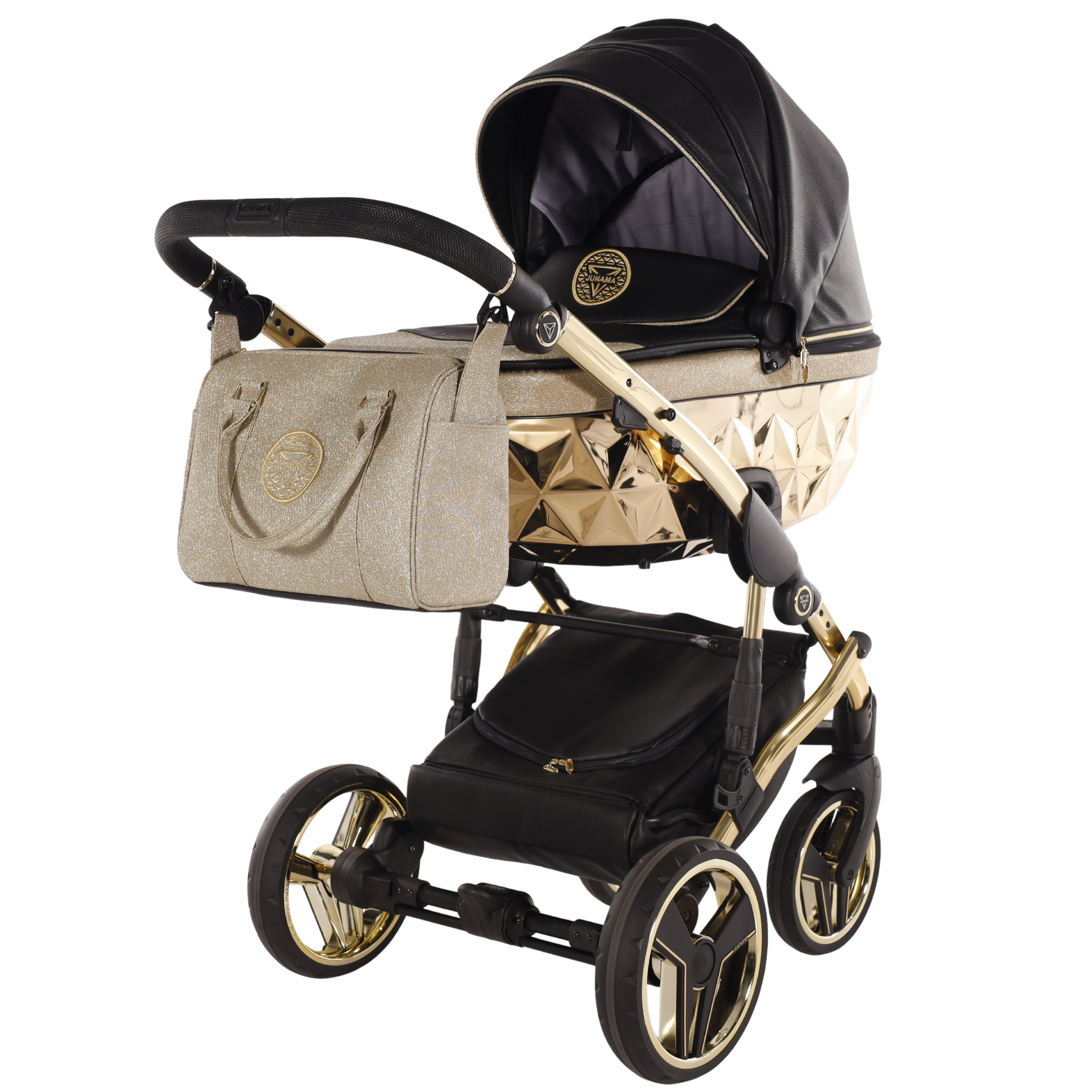Carro de bebé Junama Hand Craft Glitter Dorado y Negro
